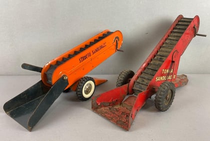 Group of 2 Pressed Steel Sandloaders