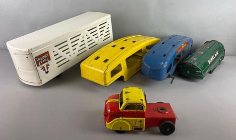 Group of 4 Pressed Steel Trailers and More