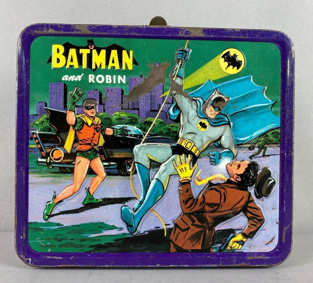 1966 Aladdin Industries INC Batman and Robin Metal Lunchbox (1 of 5)