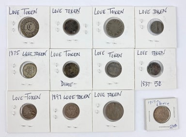 Group of 11 Love Tokens and More