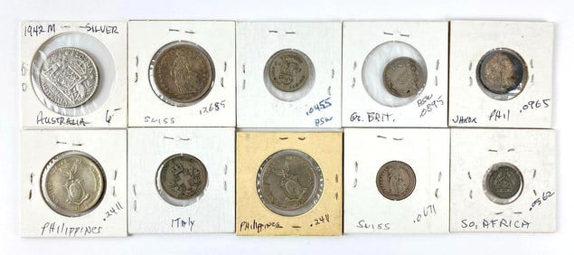 Group of 10 Foreign Coins