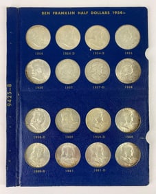 Group of 16 Ben Franklin Silver Half Dollars