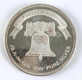 1989 A-Mark Liberty Silver 1 oz .999 Fine Silver Round
