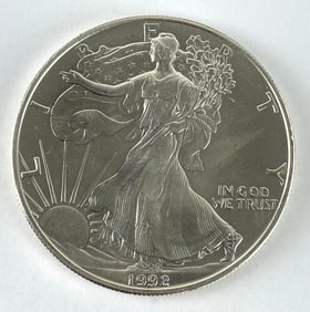 1992 US Mint American Silver Eagle 1 oz .999 Fine Silver Coin