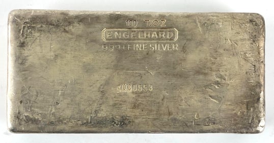 Engelhard 100 oz .999 Fine Silver Ingot/ Bar