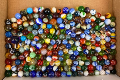 Group of 225+ Assorted Glass Marbles