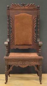 Hand Made Wood Chair with Casters