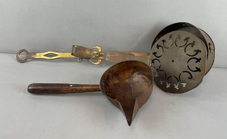 Group of 2 Vintage Copper and Brass Utensils