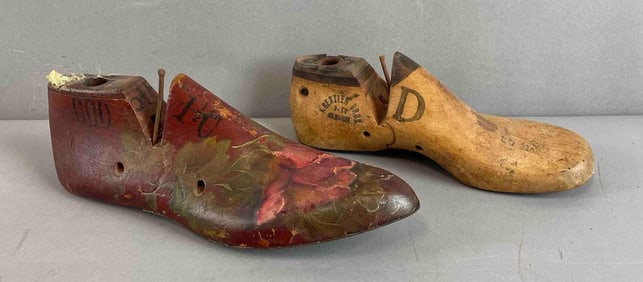 Group of 2 Vintage Wood Womens Shoe Forms