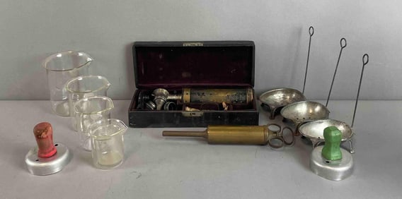Group of Vintage Cooking / Medical Items