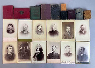 Group of Antique CDV Photos and Miniature Books