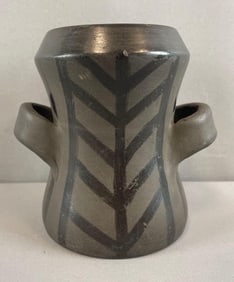Signed Black Pottery Mug