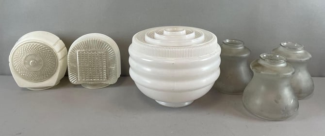 Group of Vintage Glass Light Shades