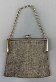 Vintage Bauscher Sterling Silver 2 Compartment Mesh Purse