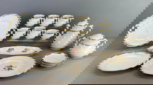 Group of Assorted Porcelain Drinkware and More