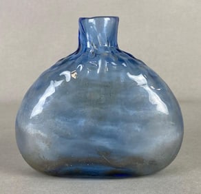 Hand-Blown Blue Glass Bottle/Vase