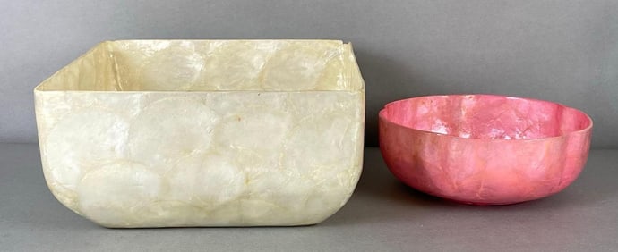 Group of 2 Capiz Mother of Pearl Bowls