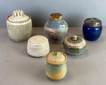 Group of 6 Stoneware Jars