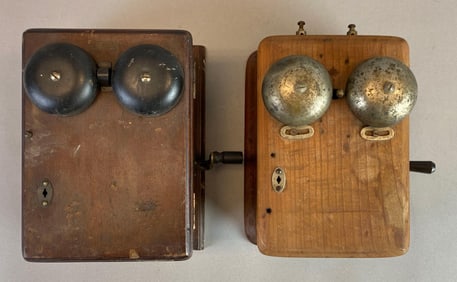Group of 2 Vintage Telephone Ringer Boxes