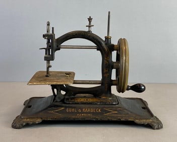 Antique Guhl and Harbeck Original Express Hand Crank Sewing Machine