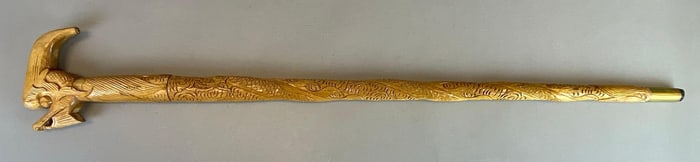 Signed Hand Carved Dragon Sword Cane