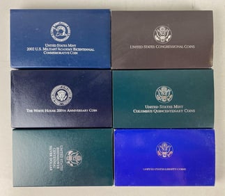 Group of 6 US Mint Commemorative Silver Coins