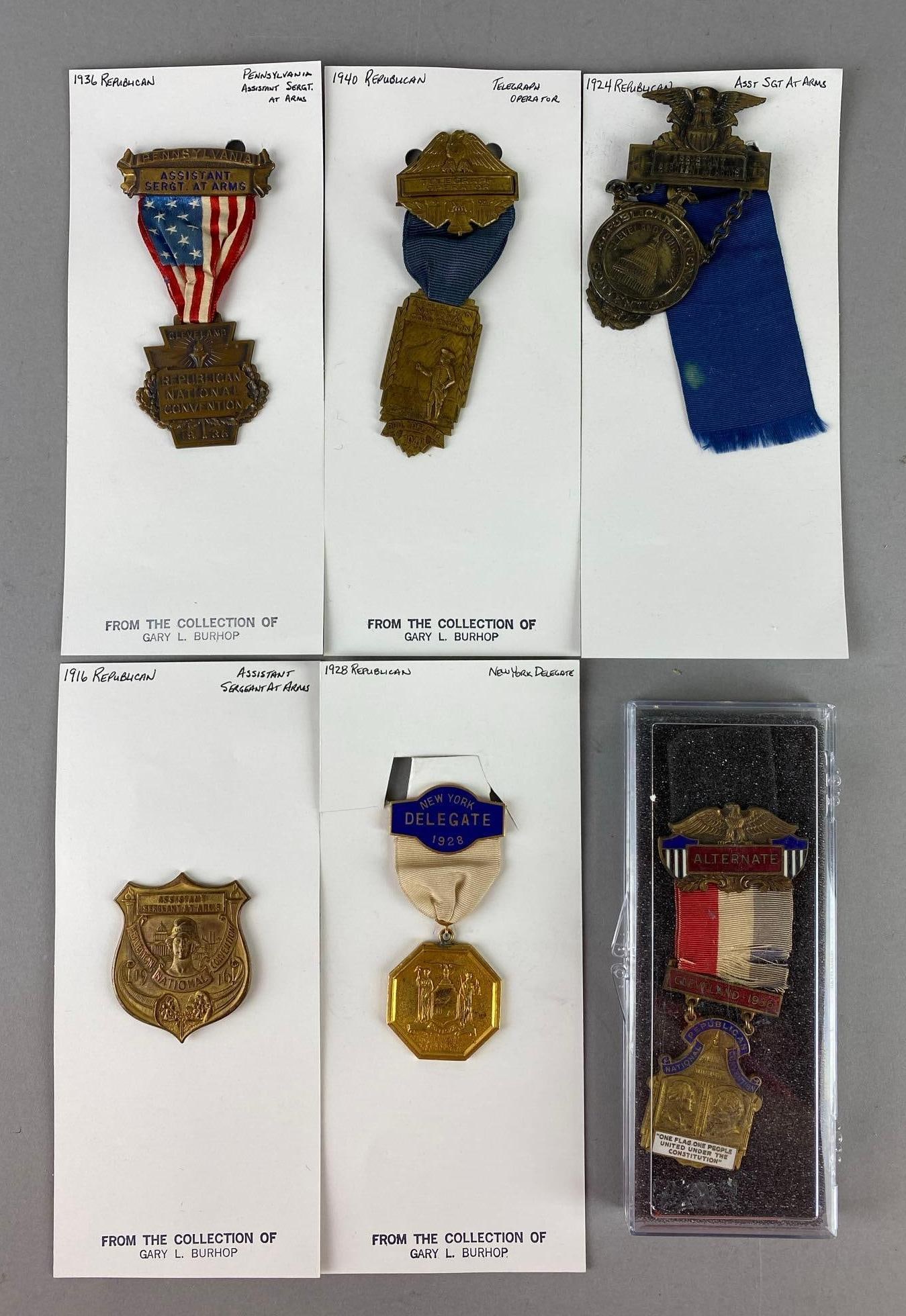 Group of 6 Republican National Convention Badges (1 of 2)