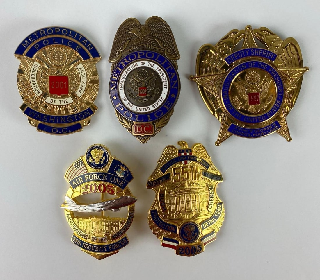 Group of 5 Inaugural Security Badges (1 of 2)