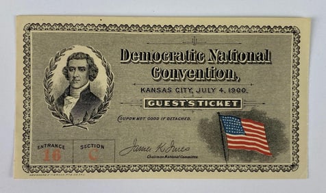 1900 Democratic National Convention Ticket