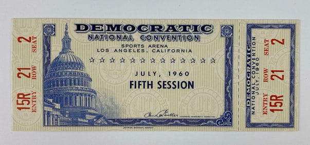 1960 Democratic National Convention Candidate JFK Ticket