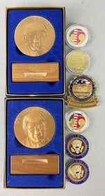 Group of 2 Donald J Trump Inaugural Table Medals and More