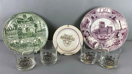 Group of 2 West pint Souvenir Plates and more