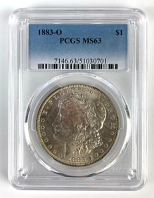 PCGS Graded 1883-O US $1 Morgan Silver Dollar MS63