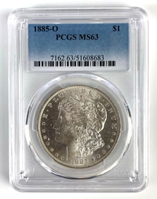 PCGS Graded 1885-O US $1 Morgan Silver Dollar MS63