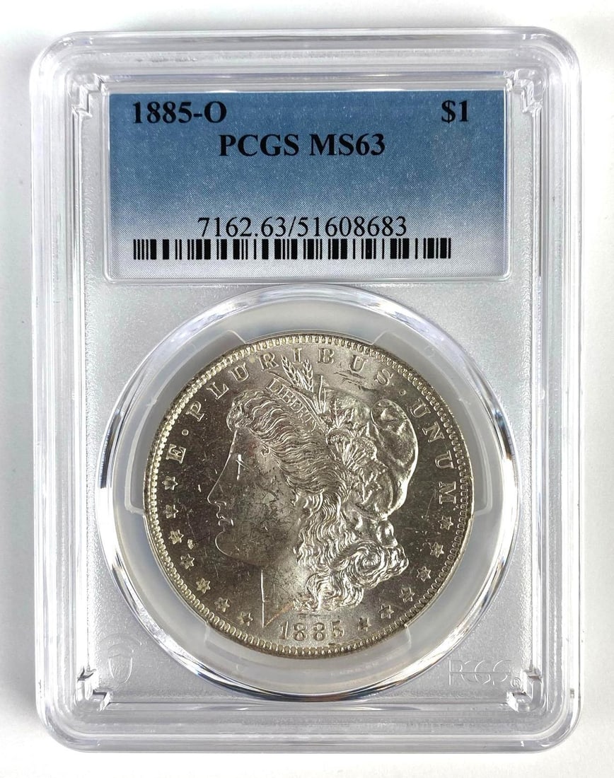 PCGS Graded 1885-O US $1 Morgan Silver Dollar MS63 (1 of 2)