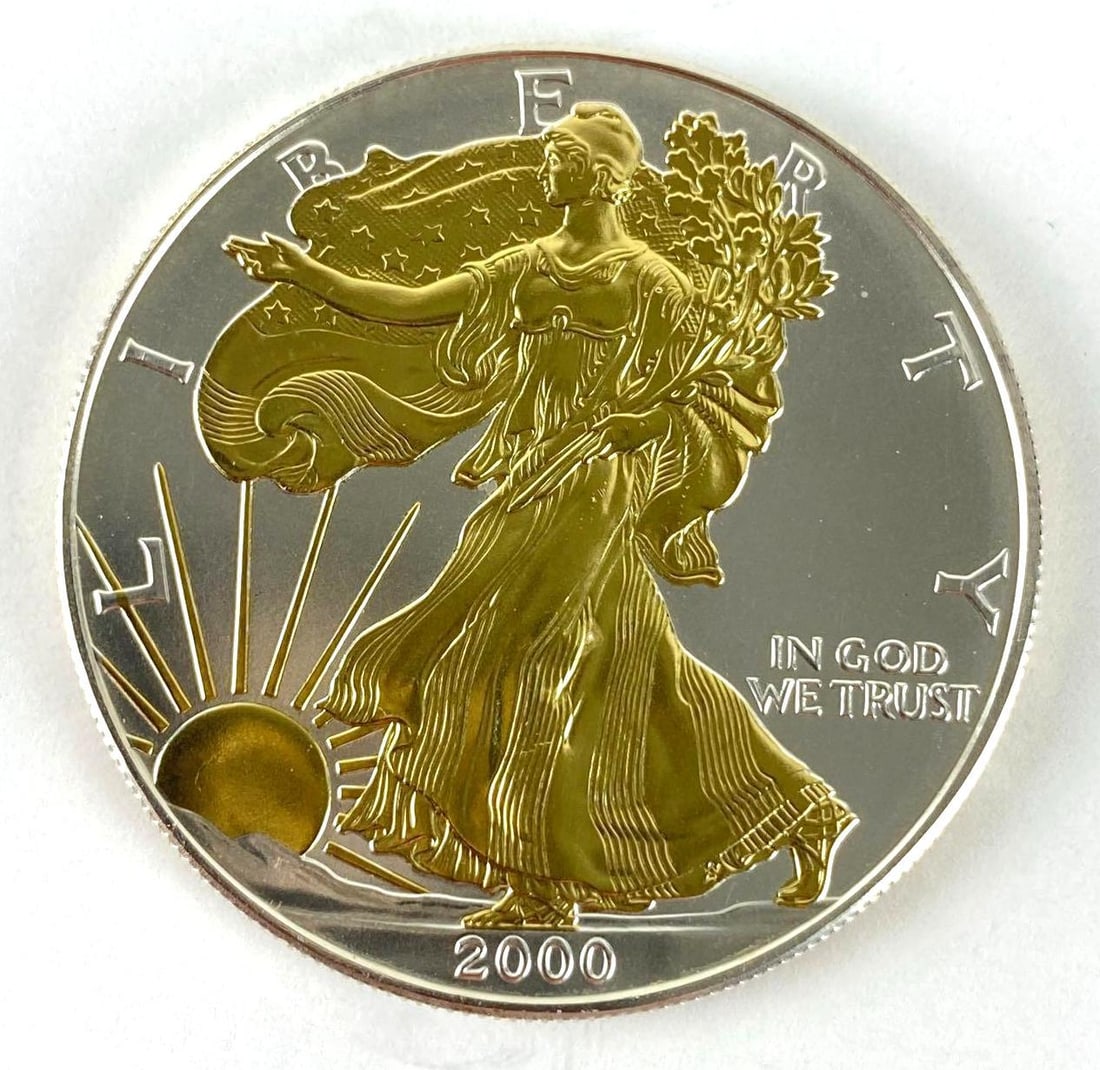 2000 US $1 American Silver Eagle 1 oz Silver Bullion Coin (1 of 2)