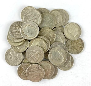 Group of 35 1955 US Silver Dimes