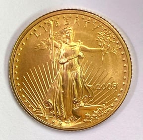 2005 US $5 American Gold Eagle 1/10oz .999 Fine Gold Coin