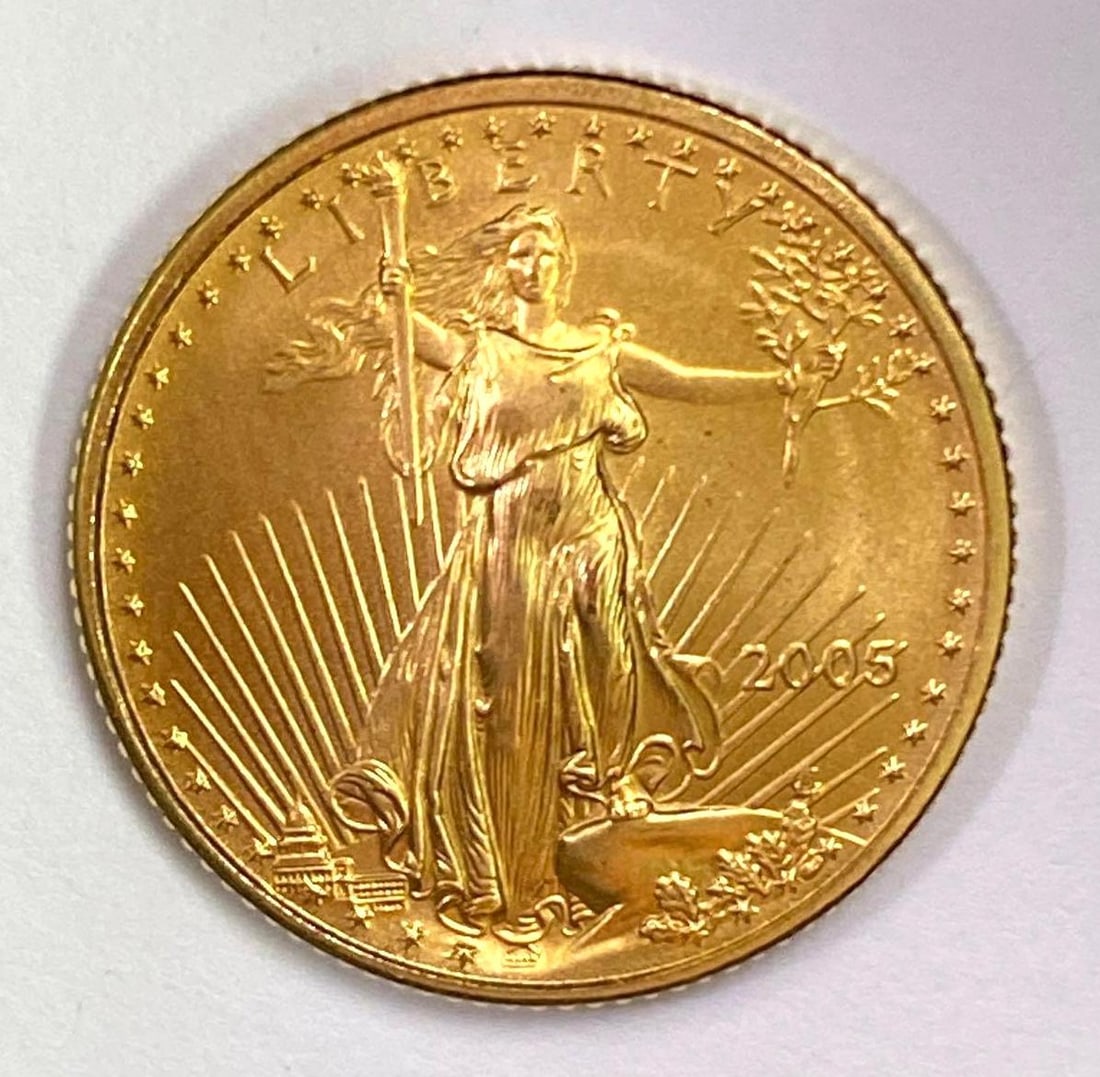 2005 US $5 American Gold Eagle 1/10oz .999 Fine Gold Coin (1 of 2)
