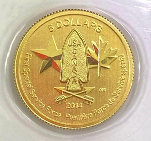 2015 Canada $5 First Special Service Force 1/10oz .999 Fine Gold Coin