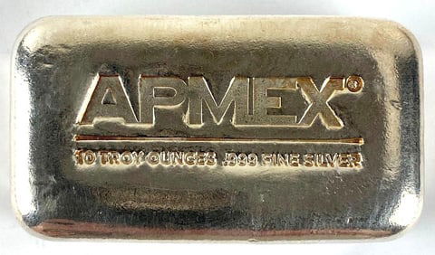 APMEX 10 oz .999 Fine Silver Ingot/ Bar
