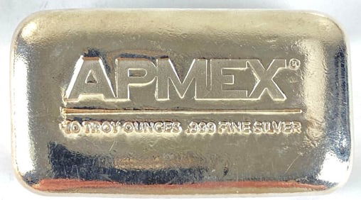 APMEX 10 oz .999 Fine Silver Ingot/ Bar