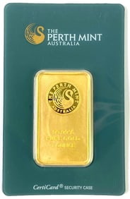 The Perth Mint Australia Kangaroo 1 oz .999 Fine Gold Ingot/ Bar