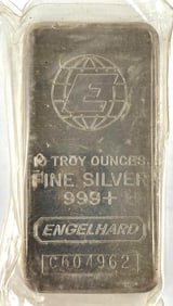 Engelhard 10 oz .999 Fine Silver Ingot/ Bar
