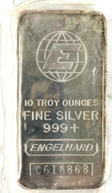Engelhard 10 oz .999 Fine Silver Ingot/ Bar