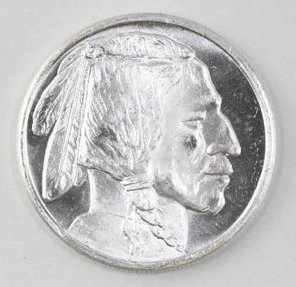 Buffalo Design 1oz. .999 Fine Silver Round: One Ounce .999 Fine Silver.