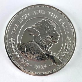 2024 British 2 Pound The Lion and the Eagle 1 oz .999 Fine Silver Coin