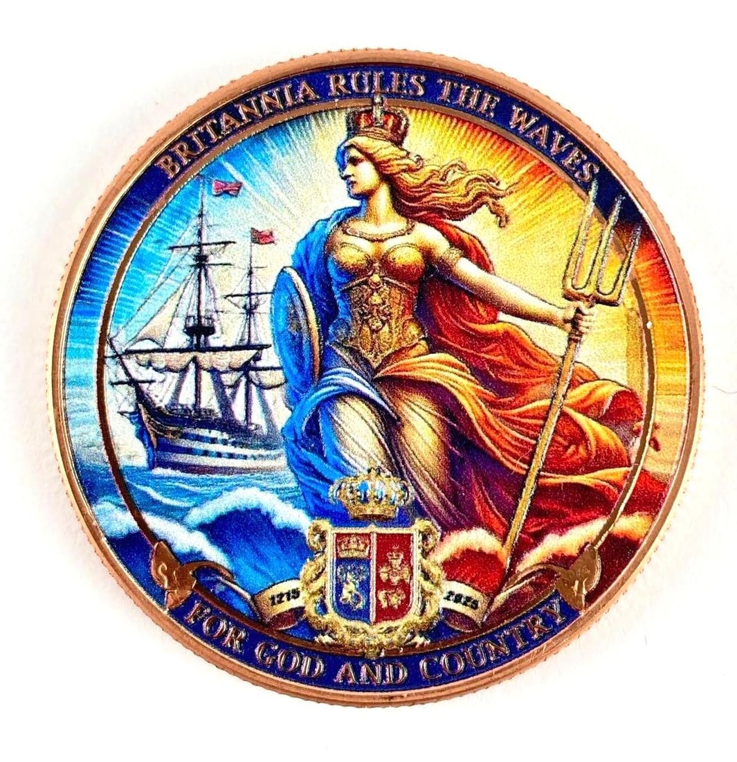 Britannia Rules the Waves 1 oz .999 Fine Copper Round: Britannia Rules the Waves 1 oz .999 Fine Copper Round