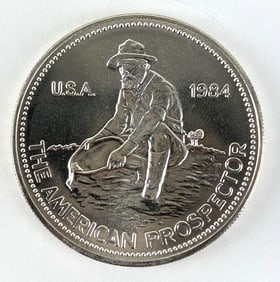 1984 Engelhard The American Prospector 1 oz .999 Fine Silver Round