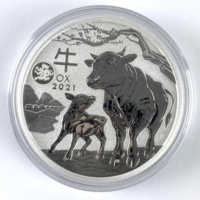 2021 Australia $1 Year of the Ox 1 oz .999 Fine Silver Coin